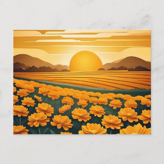 Gouden Velden van Marigolds Briefkaart (Voorkant)