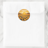 Gouden Velden van Marigolds Ronde Sticker (Tas)