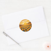 Gouden Velden van Marigolds Ronde Sticker (Envelop)