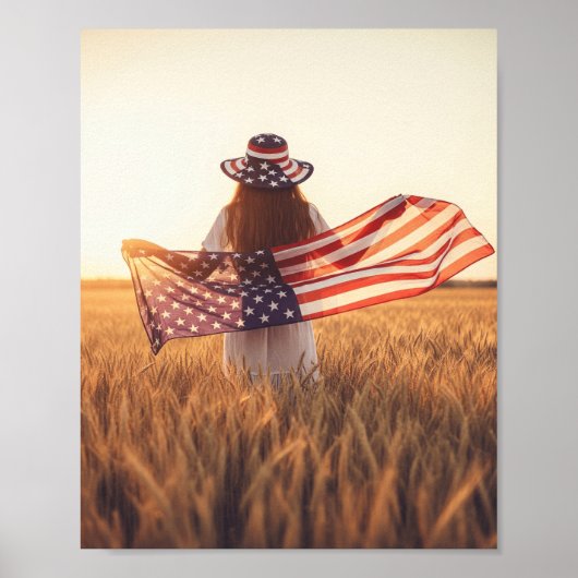 Gouden velden van vrijheid – 4 juli-kunst poster (Voorkant)