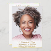 Gouden velg foto begrafenis programmakaart (Voorkant / Achterkant)