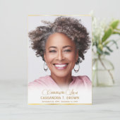 Gouden velg foto begrafenis programmakaart (Staand voorkant)