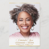 Gouden velg foto begrafenis programmakaart (Voorkant)