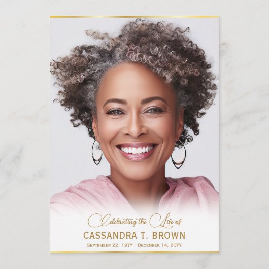 Gouden velg foto begrafenis programmakaart (Voorkant)