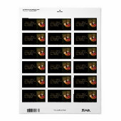 Gouden Venetiaanse Maskerade Masker Adres Label (Full Sheet)