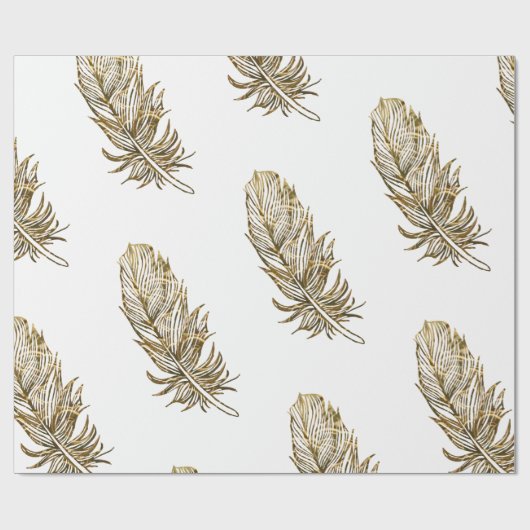 Gouden veren Art Matte Wrapping Papier (Vlak)