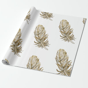 Gouden veren Art Matte Wrapping Papier