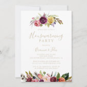 Gouden veren Boho Tropische Housewarming Party Kaart (Voorkant)