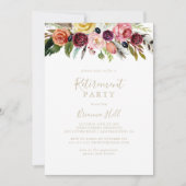 Gouden veren Boho Tropische Pensioen Partij Kaart (Voorkant)