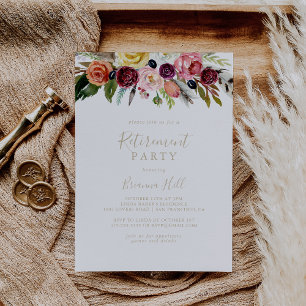 Gouden veren Boho Tropische Pensioen Partij Kaart