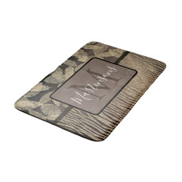 Gouden veren Glitter Zebra Print Monogram Badmat