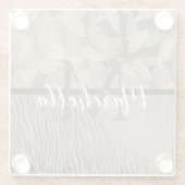 Gouden veren Glitter Zebra Print Monogram Glazen Onderzetter (Achterkant)