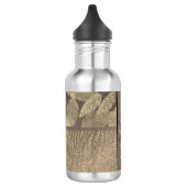 Gouden veren Glitter Zebra Print Monogram Waterfles (Links)