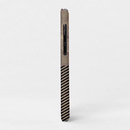 Gouden veren met Gouden Strepen Monogram Case-Mate iPhone Case (Achterkant/links)