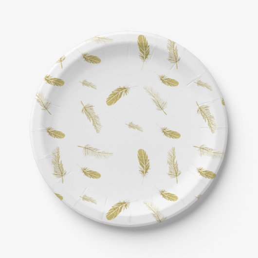 Gouden Veren Papieren Bordje (Voorkant)