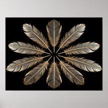 Gouden veren: symmetrisch Starburst-ontwerp
