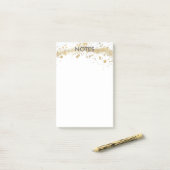 Gouden verf Splatter Minimalist Post-it® Notes (Op bureau)