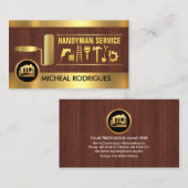 Gouden verfborstel Handyman Gereedschappen Visitekaartje (Voorkant / Achterkant)