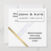 Gouden verfijnde bruiloft uitnodiging Sjabloon (Achterkant)