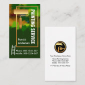 Gouden verfkwast op vuile muur visitekaartje (Voorkant / Achterkant)