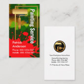 Gouden verfkwast Vuile muurverf Splatter Visitekaartje (Voorkant / Achterkant)