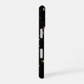 Gouden verfspatten op zwart iPhone 16 hoesje (Rechterkant)