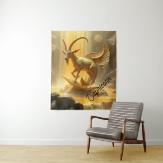 Gouden Vergulde Steenbok Muur Tapijt Wandkleed
