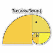 Gouden Verhouding Olifant Fibonacci Sticker (Voorkant)
