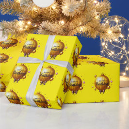 Gouden verjaardag ballon cadeaupapier