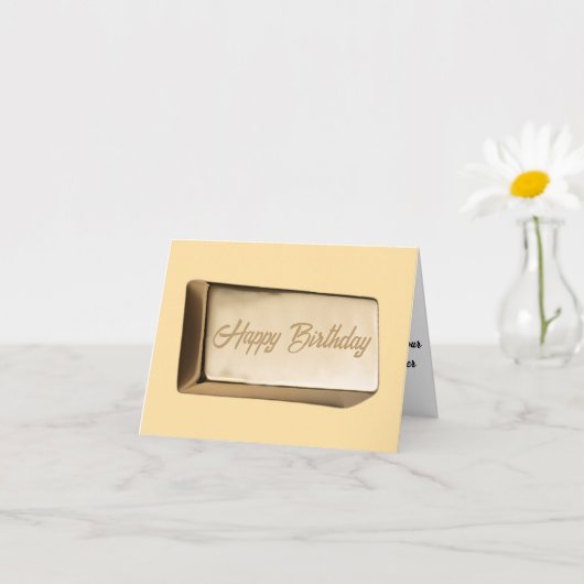 Gouden Verjaardag Bar van Humor Kaart (Kleine Plant)