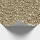 Gouden Verjaardag Jubileum Floral Gift Wrapping Cadeaupapier (Hoek)
