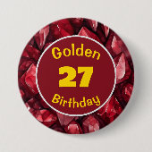 Gouden Verjaardag Juli Birthstone Custom Button (Voorkant)