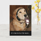 Gouden Verjaardag Muziek Kaart (Gele Bloem)