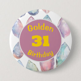 Gouden Verjaardag Oktober Birthstone Custom Button