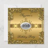 Gouden Verjaardag Party Glamour Hot Invitation Gol Kaart (Voorkant)