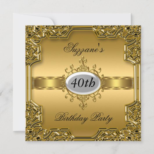 Gouden Verjaardag Party Glamour Hot Invitation Gol Kaart (Voorkant)