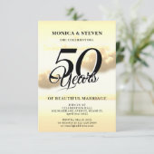 Gouden verjaardag romantische klassieker save the date (Staand voorkant)