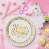 Gouden Verjaardag Ronde Papier Bord (Feest)