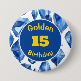 Gouden Verjaardag September Birthstone Custom Butt Ronde Button 7,6 Cm