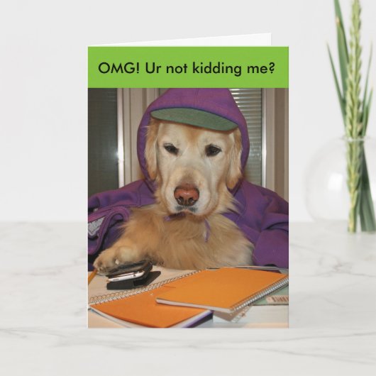 Gouden Verjaardag Texting Kaart (Voorkant)