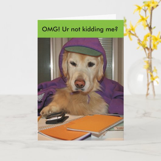 Gouden Verjaardag Texting Kaart (Gele Bloem)