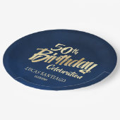 Gouden verjaardag van de mannen marine papieren bordje (Gekanteld)