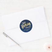 Gouden verjaardag van de mannen marine ronde sticker (Envelop)