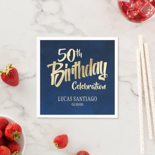 Gouden verjaardag van de mannen marine servet (Insitu)