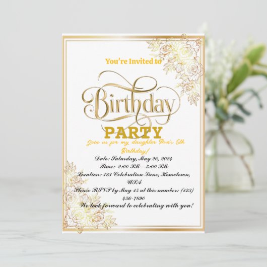 Gouden verjaardag viering! kaart (Staand voorkant)