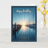 Gouden Verjaardags Marina Kaart (Gele Bloem)