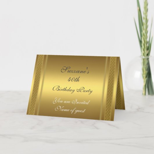 Gouden verjaardagsfeest uitnodiging (Voorkant)