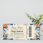 Gouden verjaardagsfeesticket uitnodiging 2026 (Staand voorkant)