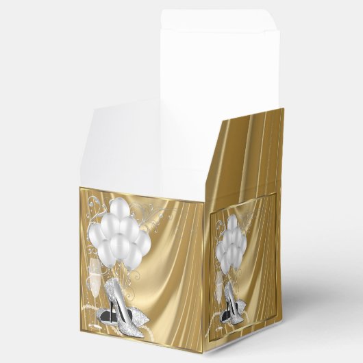 Gouden verjaardagsfeestje bedankdoosjes (Geopend)