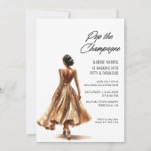 Gouden verjaardagsfeestje kaart (Voorkant)